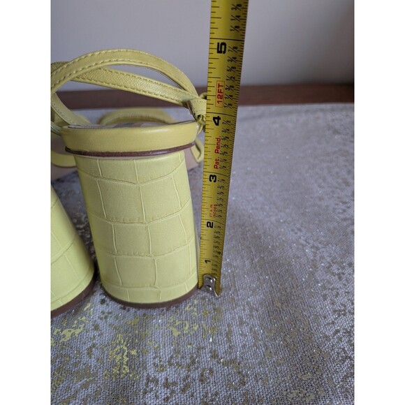 Sam Edelman LIME GREEN Women's US 8M/ EU38 Kia Kiwi Leather Block Heel Sandals - Picture 6 of 11